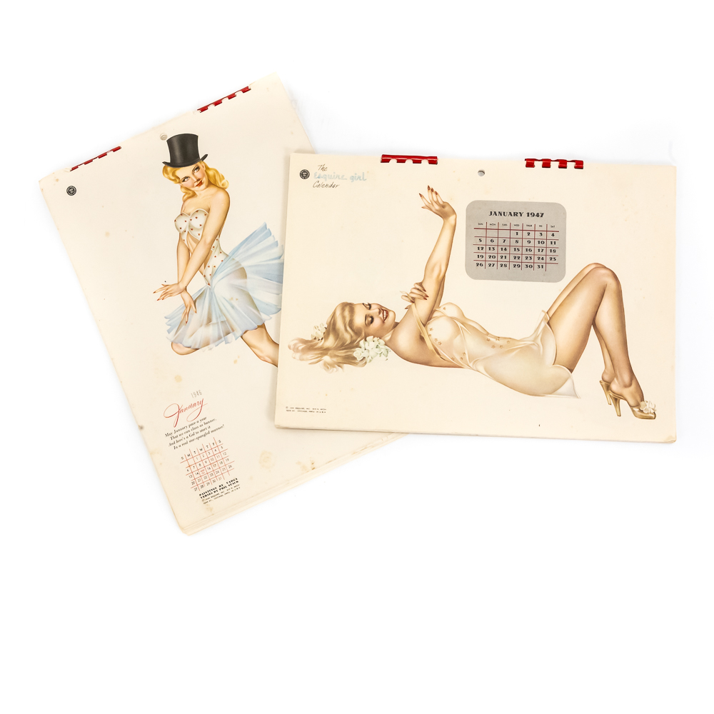 Vintage Esquire Girl Pin-Up Calendar 1946, 1947