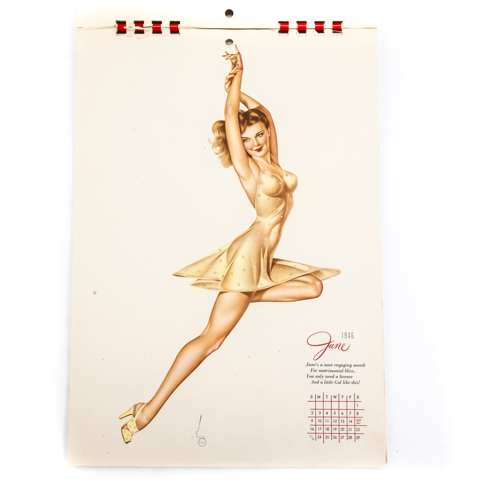 Vintage Esquire Girl Pin-Up Calendar 1946, 1947
