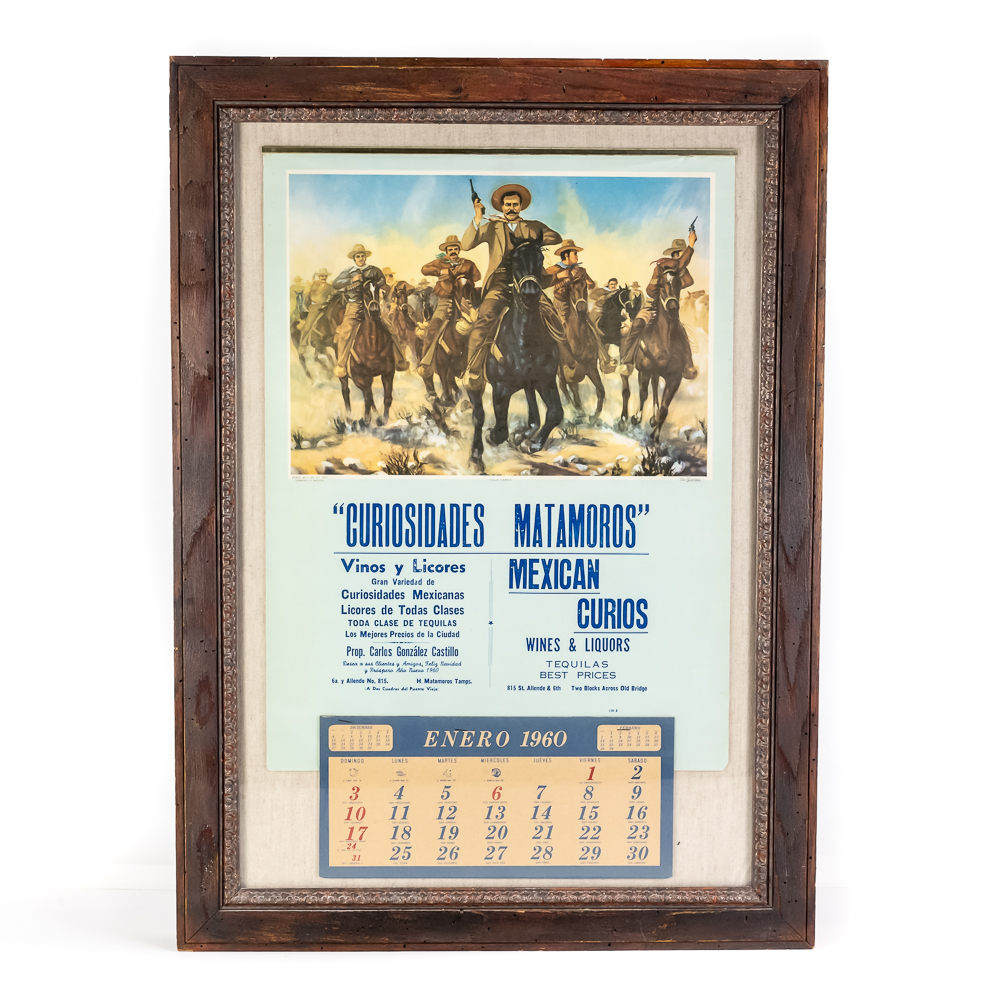 Vintage 1960 Mexican Calendar Advertisement Poster