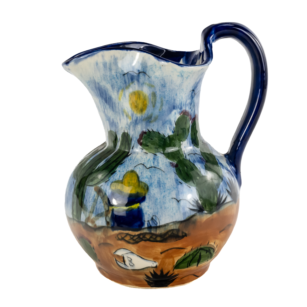 (2) Modern Decorative Stoneware/Ceramic Pitchers