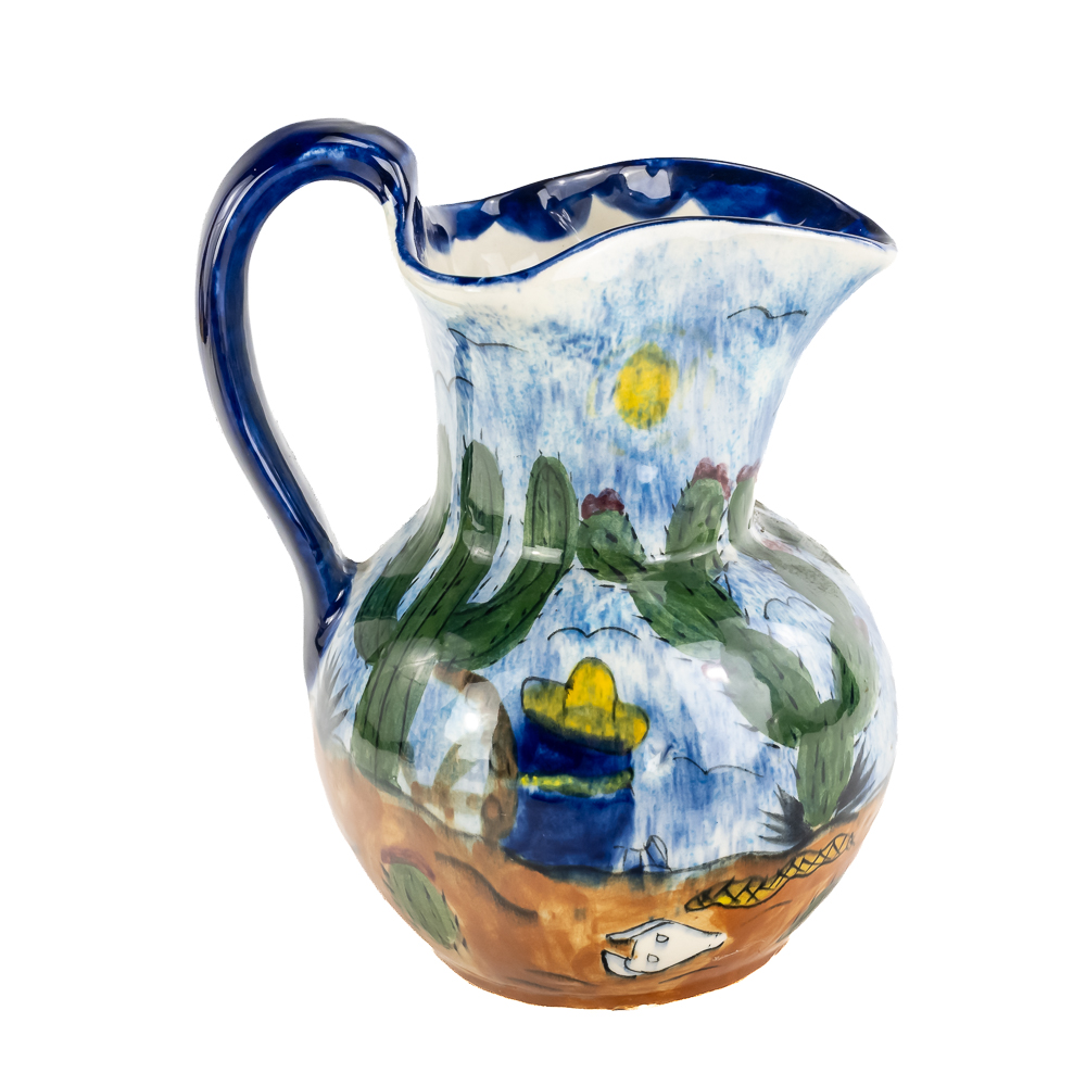 (2) Modern Decorative Stoneware/Ceramic Pitchers
