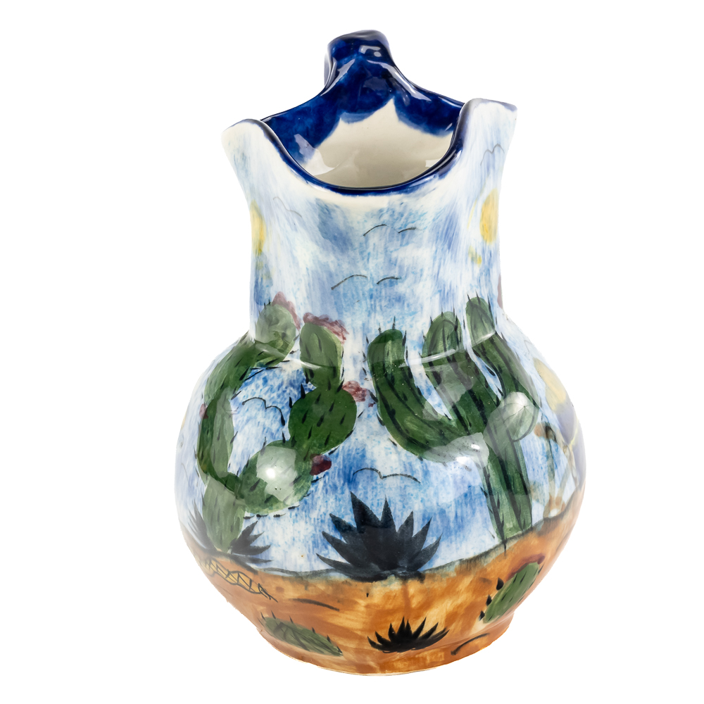 (2) Modern Decorative Stoneware/Ceramic Pitchers