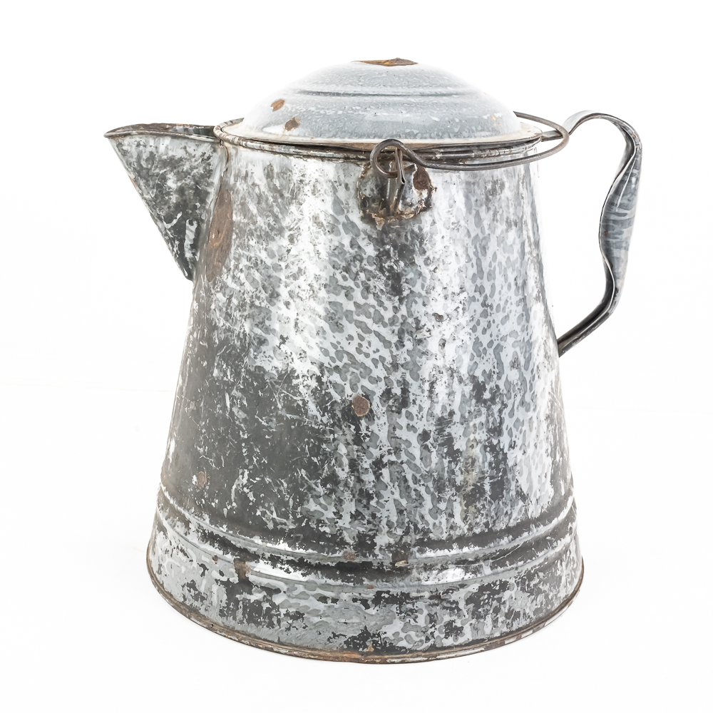 (2) Vintage Graniteware Coffee & Chamber Pot