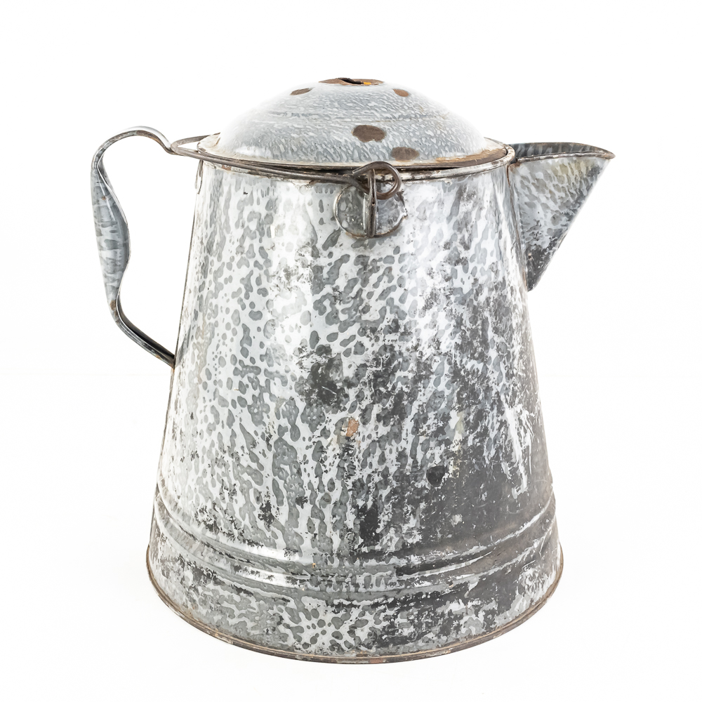 (2) Vintage Graniteware Coffee & Chamber Pot