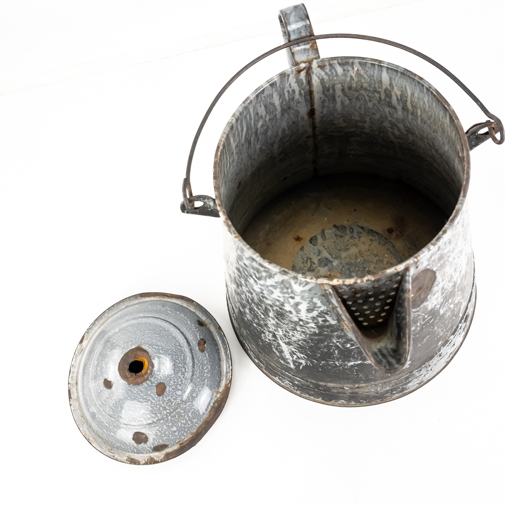 (2) Vintage Graniteware Coffee & Chamber Pot