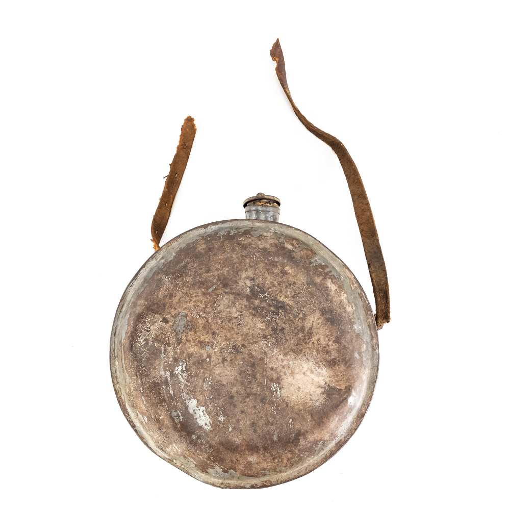 Antique Drum-Style Metal Canteen