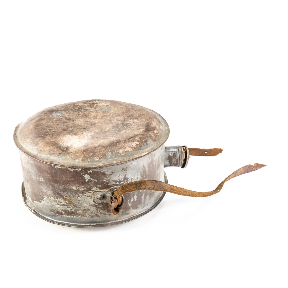 Antique Drum-Style Metal Canteen