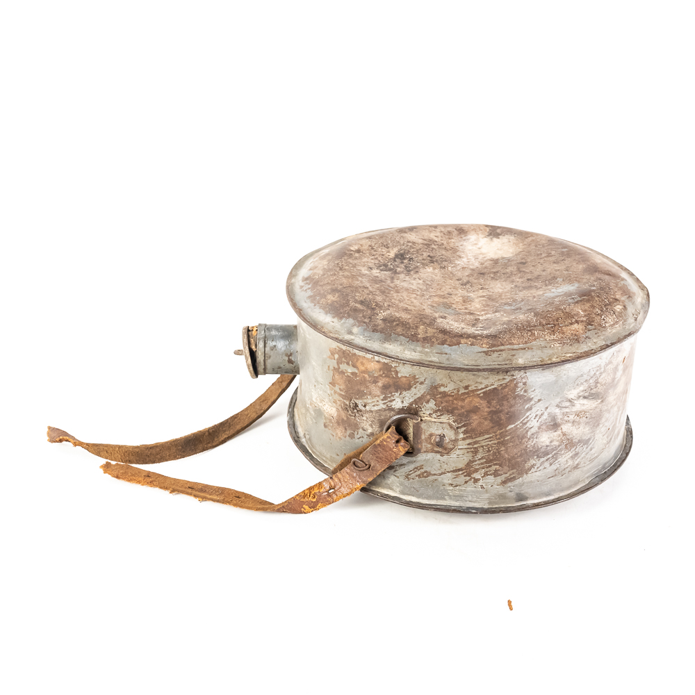 Antique Drum-Style Metal Canteen
