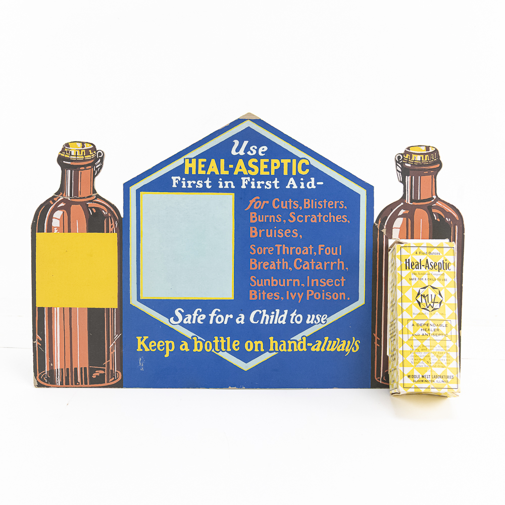 Vintage Heal-Aseptic Kalasign Store Display Sign