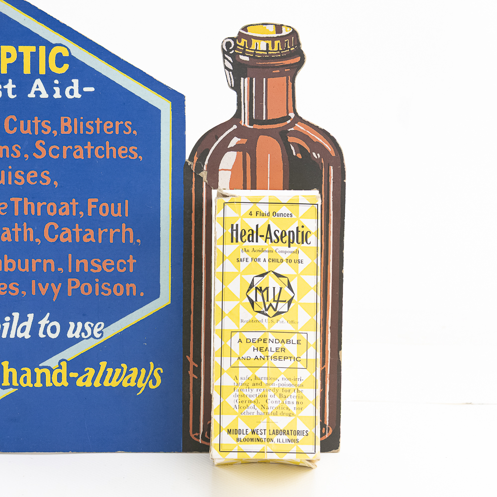 Vintage Heal-Aseptic Kalasign Store Display Sign