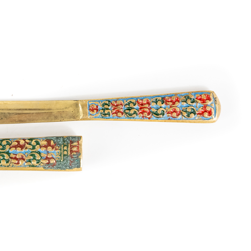 Greek Enamel Cloisonne Brass Letter Opener