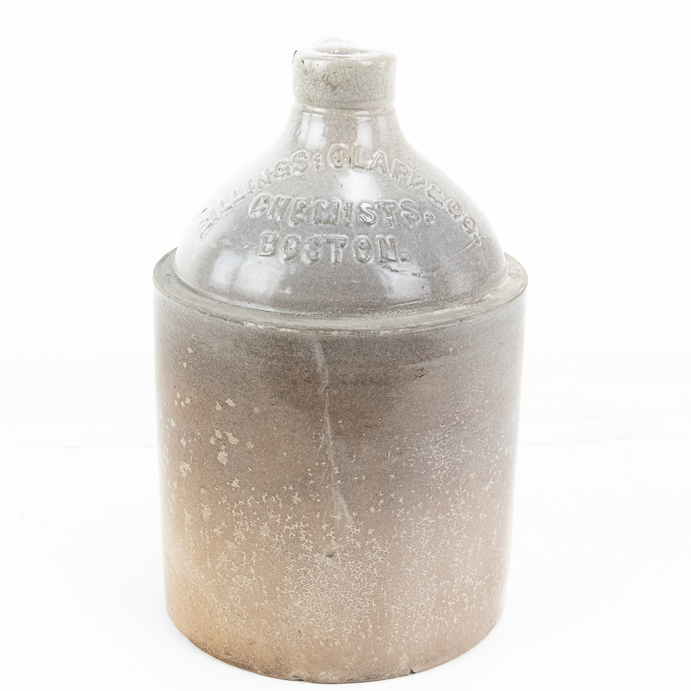 Billings, Clapp & Co Chemists Stoneware Jug