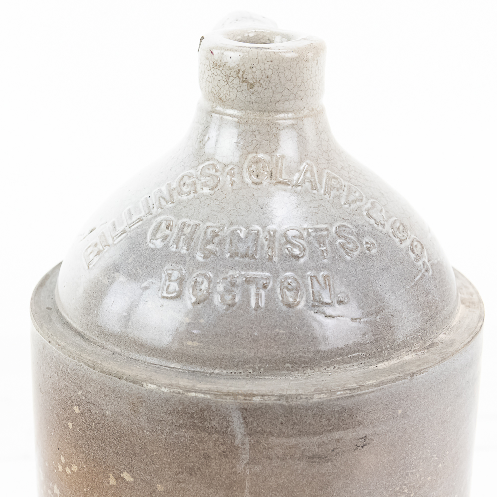 Billings, Clapp & Co Chemists Stoneware Jug
