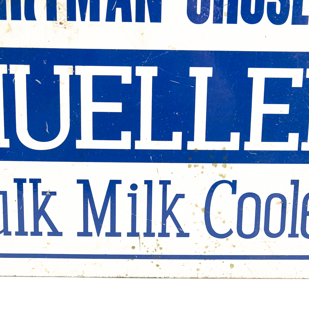 Mueller Bulk Milk Cooler Single-Sided Tin Sign
