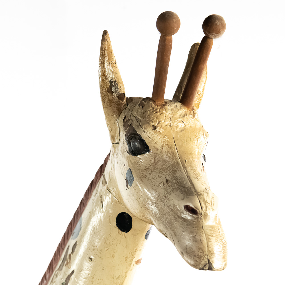 Vintage Heyn Carved Wood Carousel Giraffe