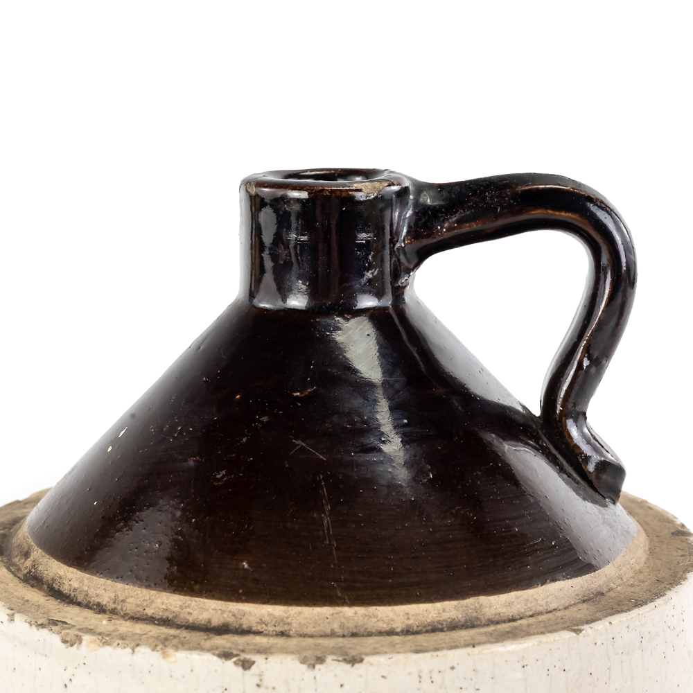 (2) Antique 1-Gallon Two-Tone Stoneware Jugs