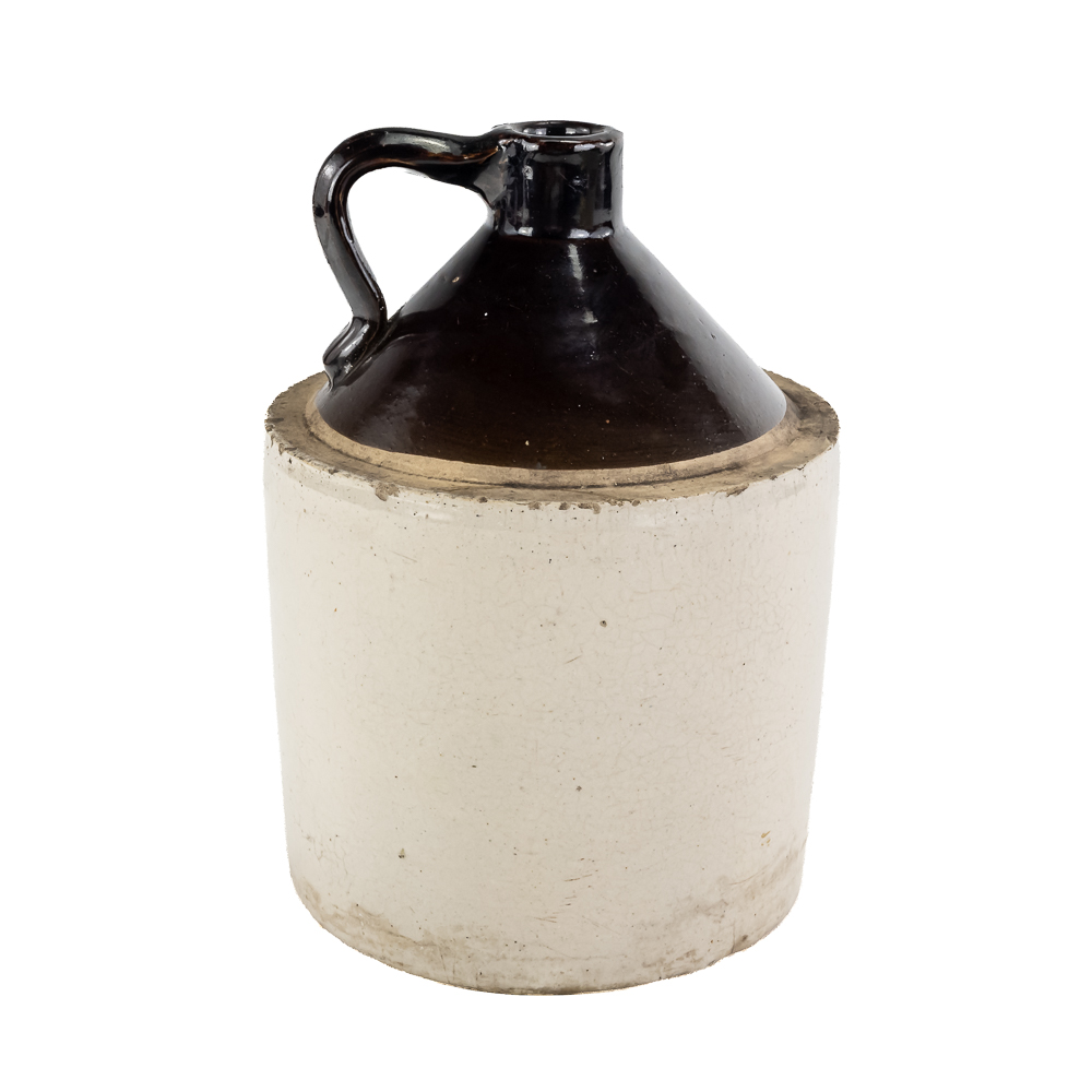 (2) Antique 1-Gallon Two-Tone Stoneware Jugs