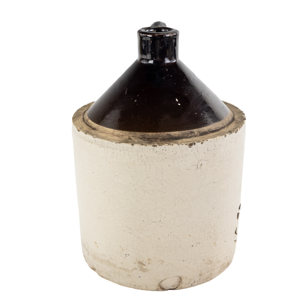 (2) Antique 1-Gallon Two-Tone Stoneware Jugs