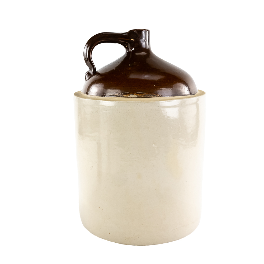 Antique Western Stoneware 5-Gallon Two-Tone Jug