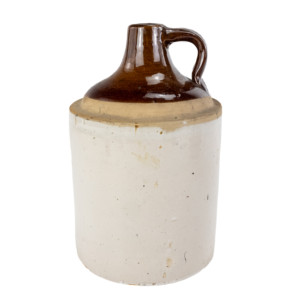 (2) Antique 1-Gallon Two-Tone Stoneware Jugs