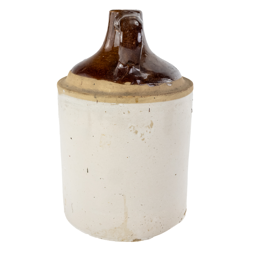 (2) Antique 1-Gallon Two-Tone Stoneware Jugs