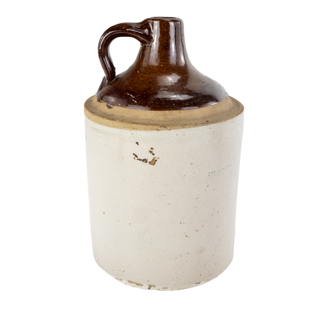 (2) Antique 1-Gallon Two-Tone Stoneware Jugs