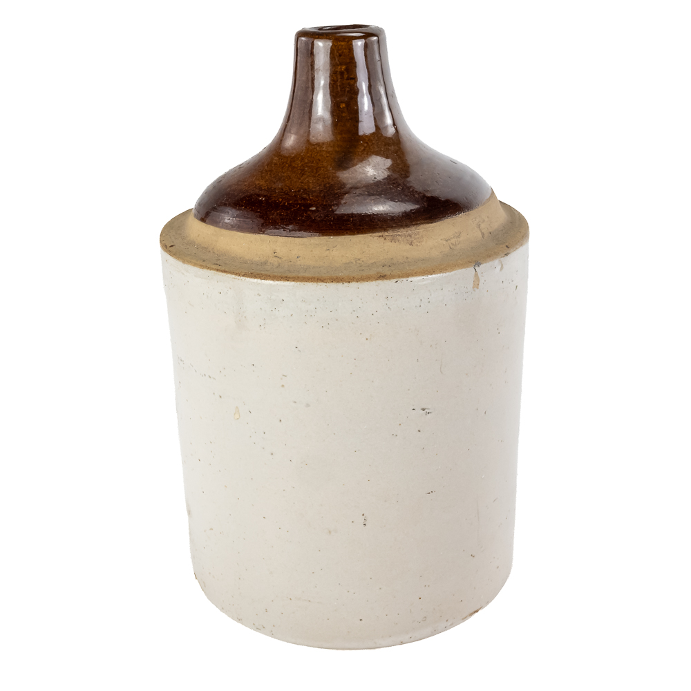 (2) Antique 1-Gallon Two-Tone Stoneware Jugs