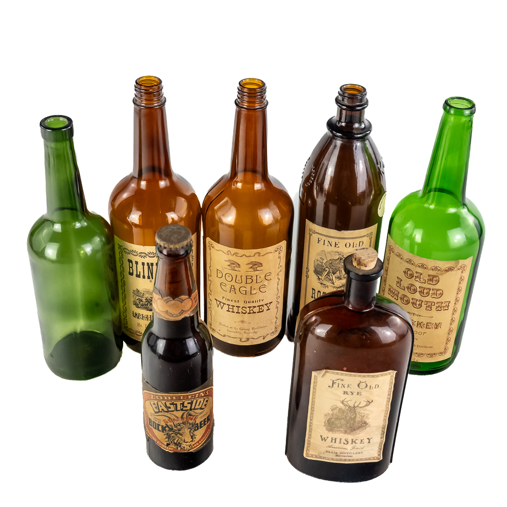 (7) Vintage Whiskey Bottles