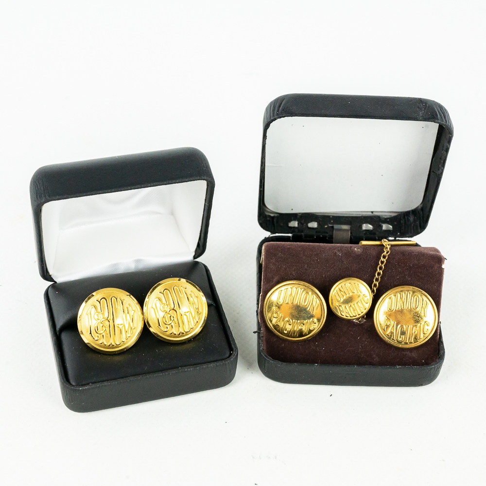 (2) Pair D&RGW & Union Pacific Railroad Cufflinks