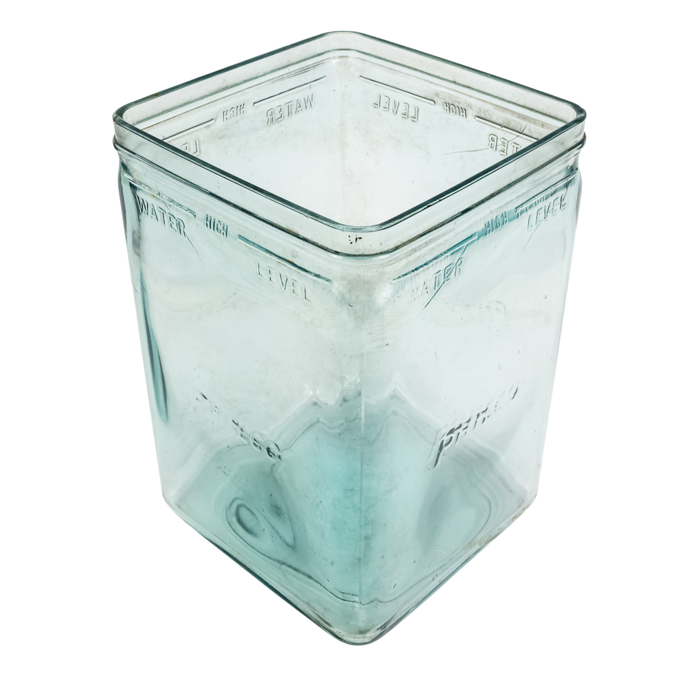 1920s Philco Aqua Blue Glass Wet-Cell Battery Jar