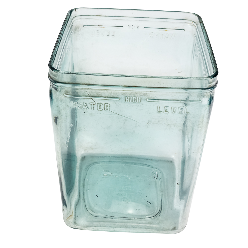 1920s Philco Aqua Blue Glass Wet-Cell Battery Jar