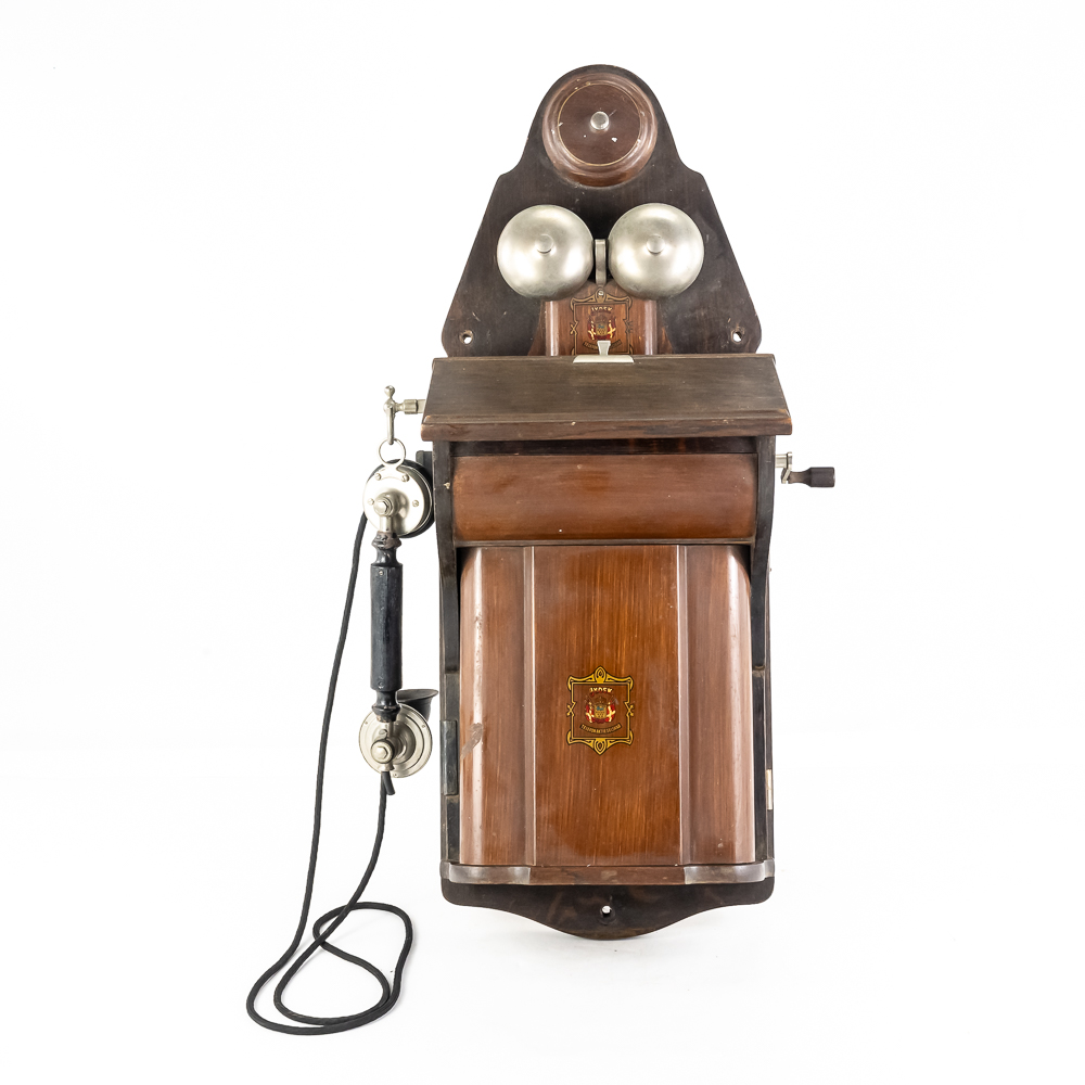 Antique Jydsk Danish Magneto Wall Telephone