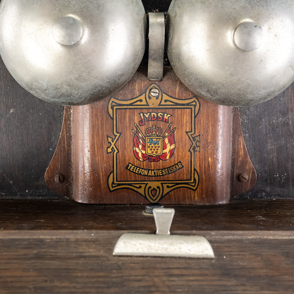 Antique Jydsk Danish Magneto Wall Telephone