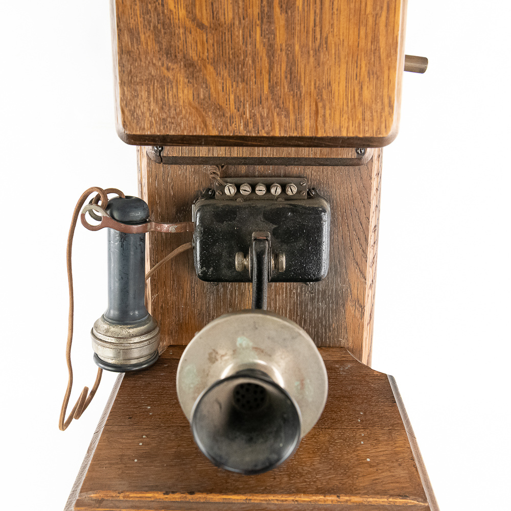 Antique Double Box Wooden Wall-Mounted Telephone