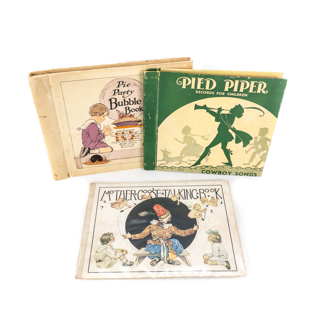 (3) Antique Children's Talking Record Books