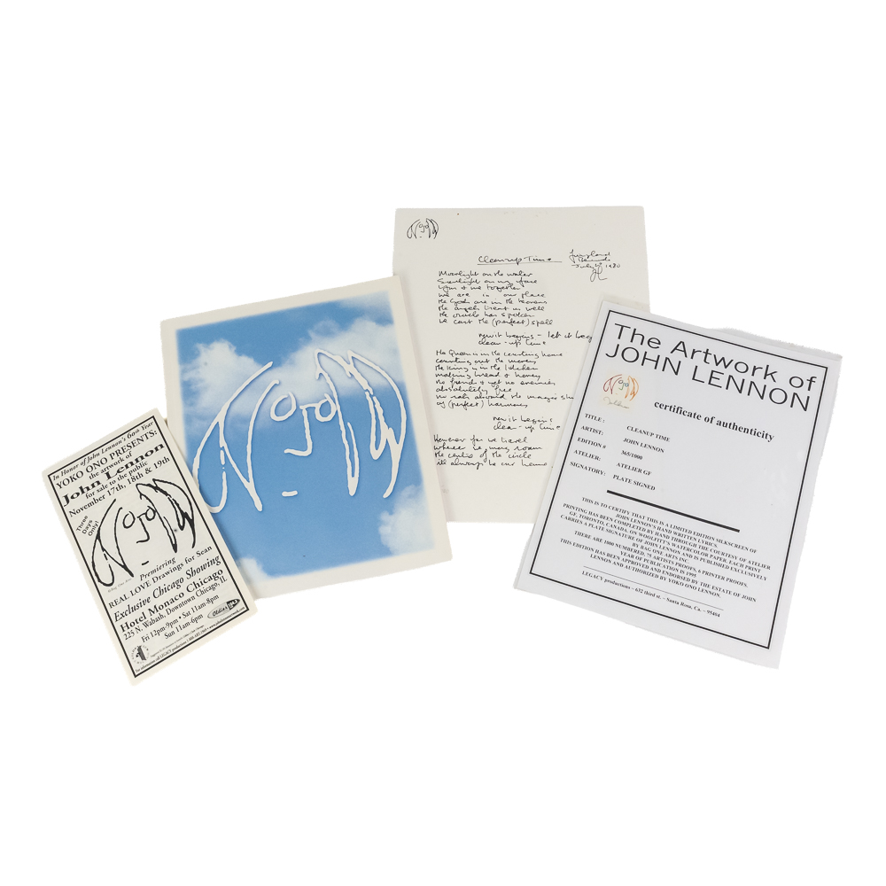 John Lennon Cleanup Time 365/1000 Silkscreen Lyric