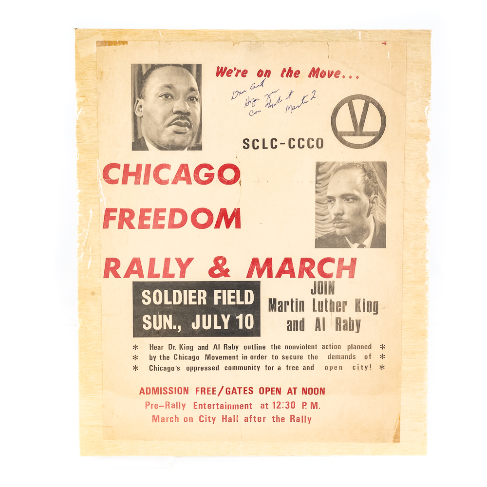 Martin Luther King AUTOGRAPHED Rally Flyer