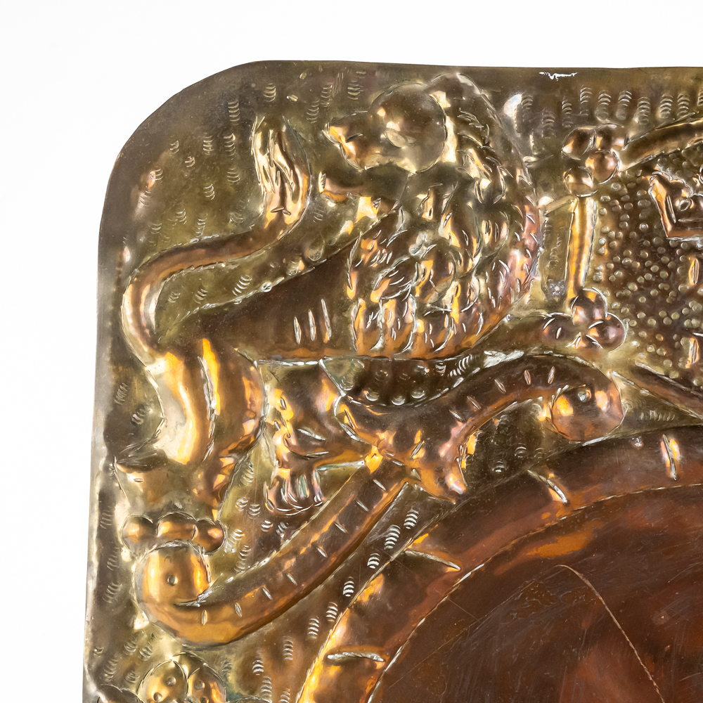 Vintage Brass Repousse Wall Candle Sconce