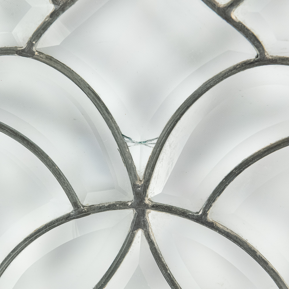Pair of Antique Leaded Glass Window Panels