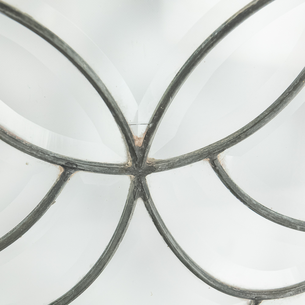 Pair of Antique Leaded Glass Window Panels