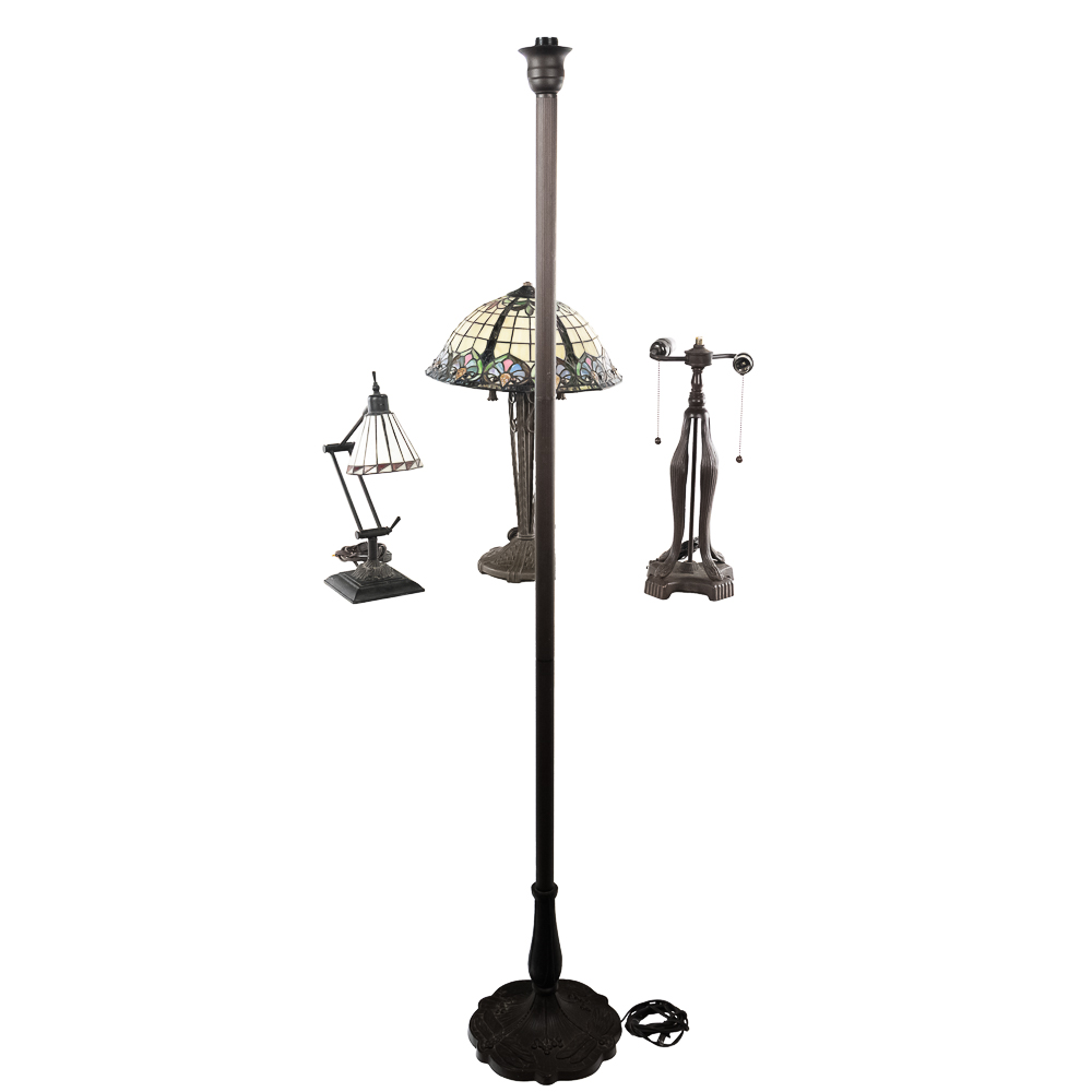 (4) Modern Tiffany-Style Lamp Collection