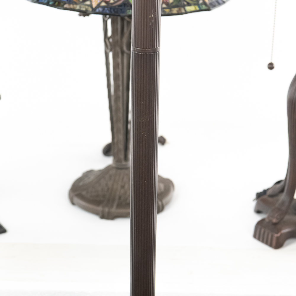 (4) Modern Tiffany-Style Lamp Collection