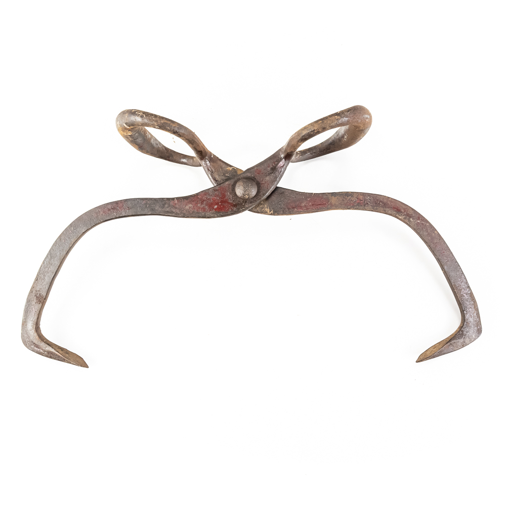 (3) Antique Oetting Bros & Gifford-Wood Ice Tongs