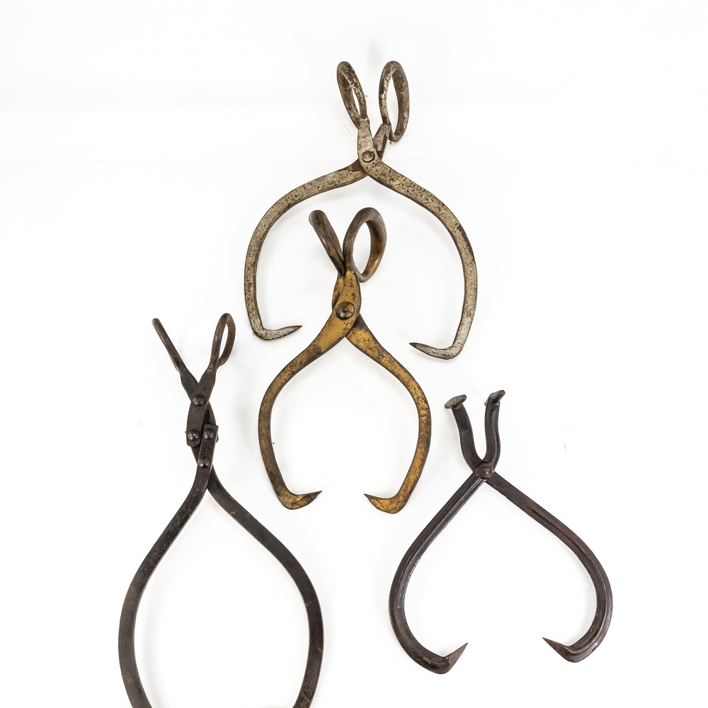 (4) Antique Ice Tongs/Hay Bale Lifters