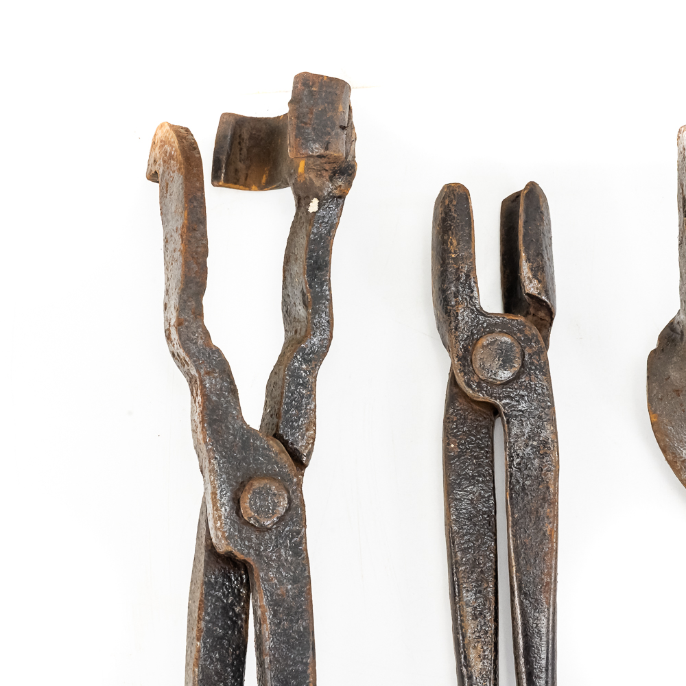 (5) Hand-Forged Blacksmith & Farrier Tongs