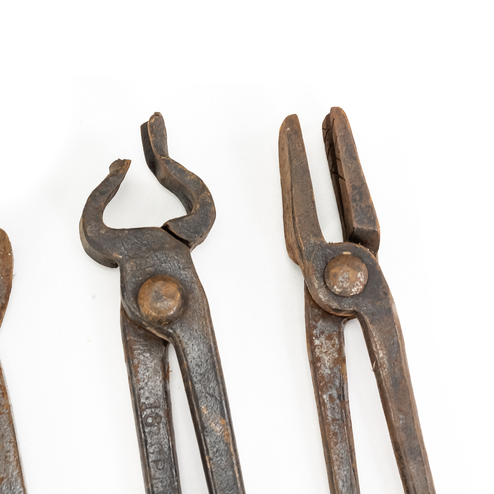 (5) Hand-Forged Blacksmith & Farrier Tongs