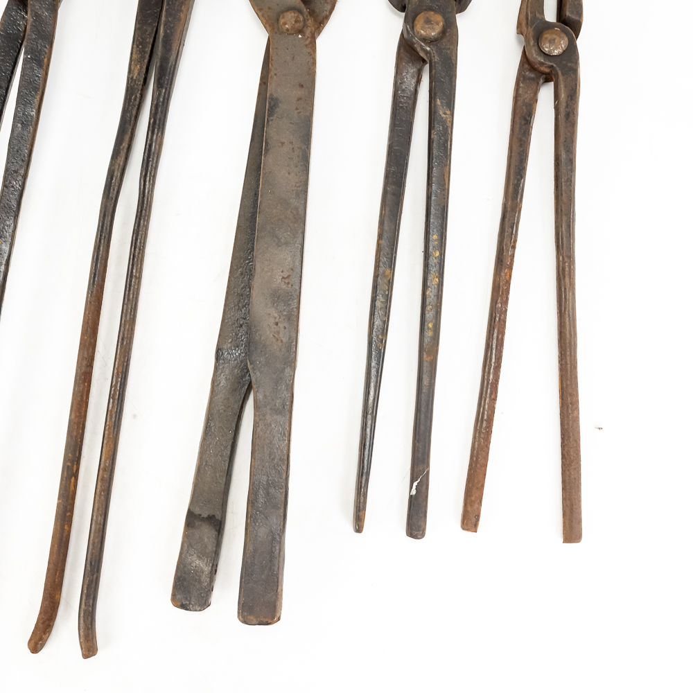 (5) Hand-Forged Blacksmith & Farrier Tongs