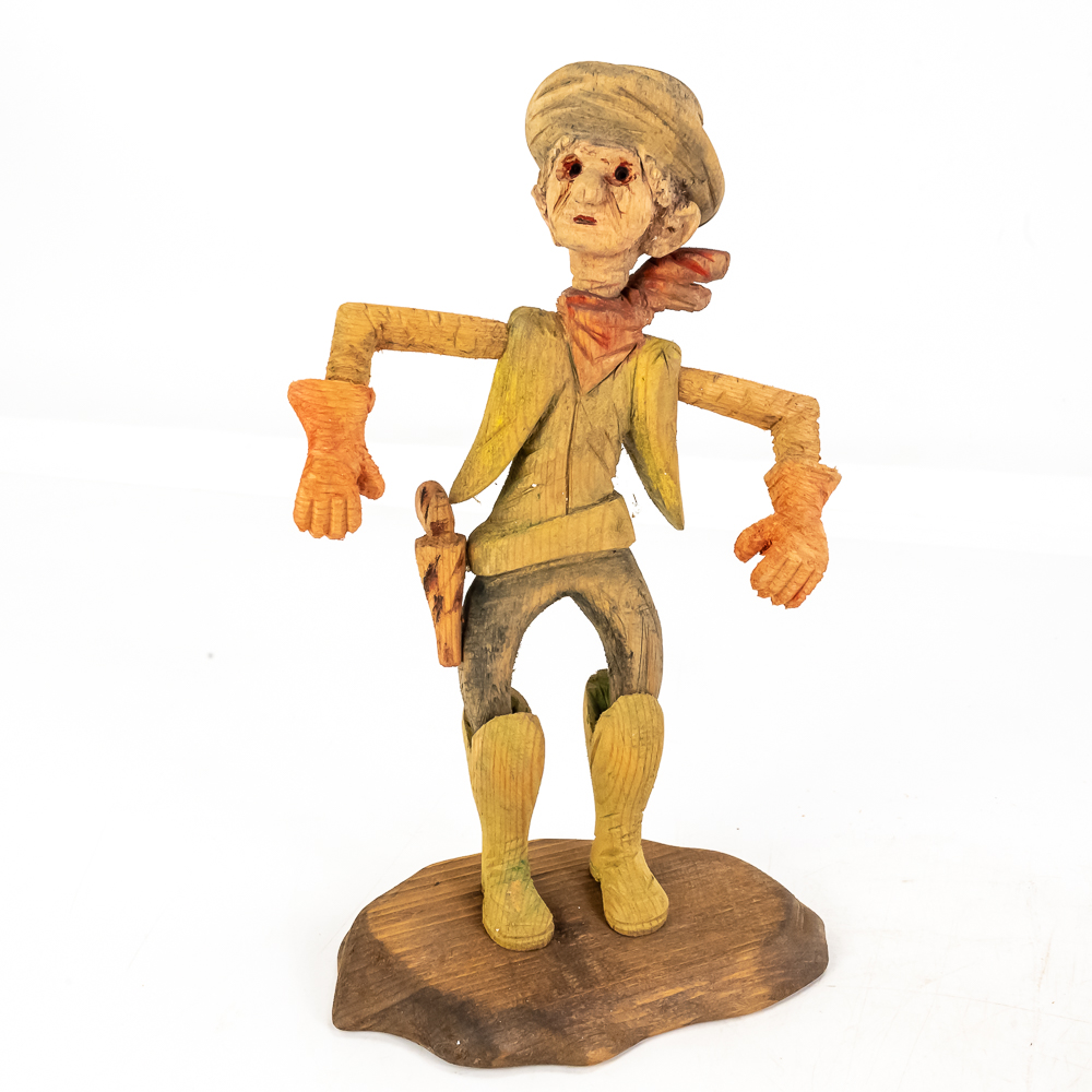 Hand-Carved Wooden Folk Art - Three Friends