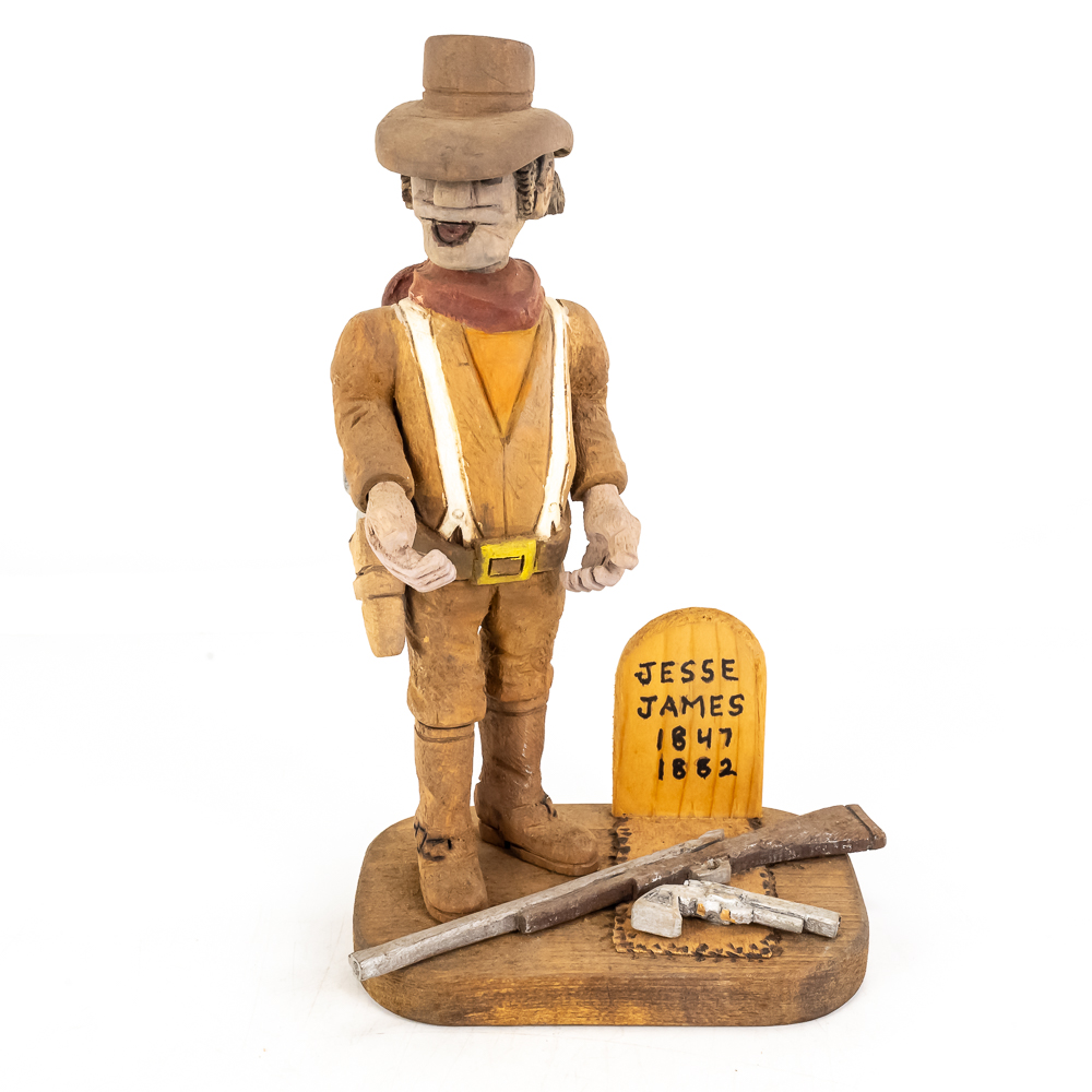 Hand-Carved Wooden Folk Art - Jesse James