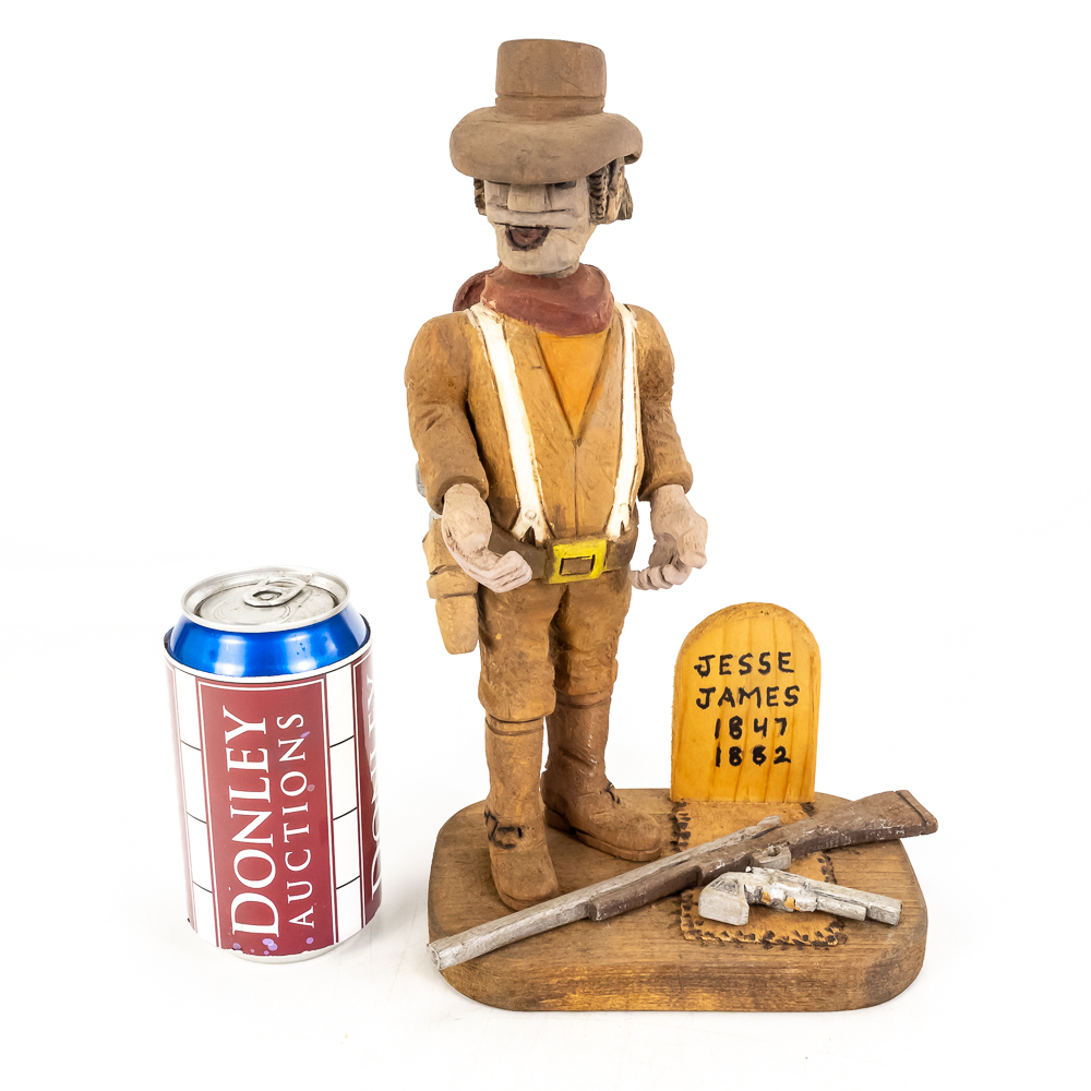 Hand-Carved Wooden Folk Art - Jesse James